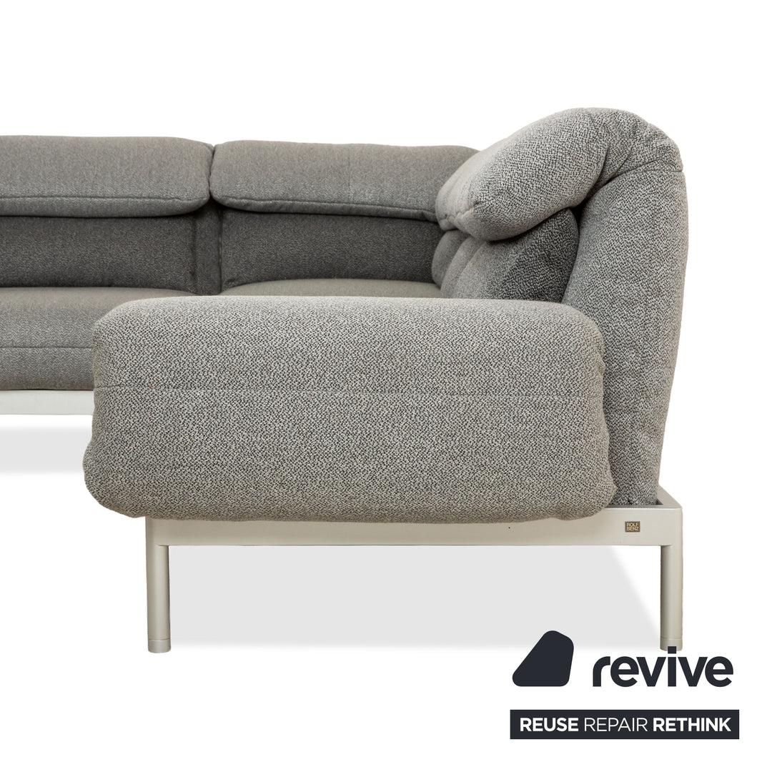 Rolf Benz Plura fabric corner sofa grey manual function sofa couch new cover