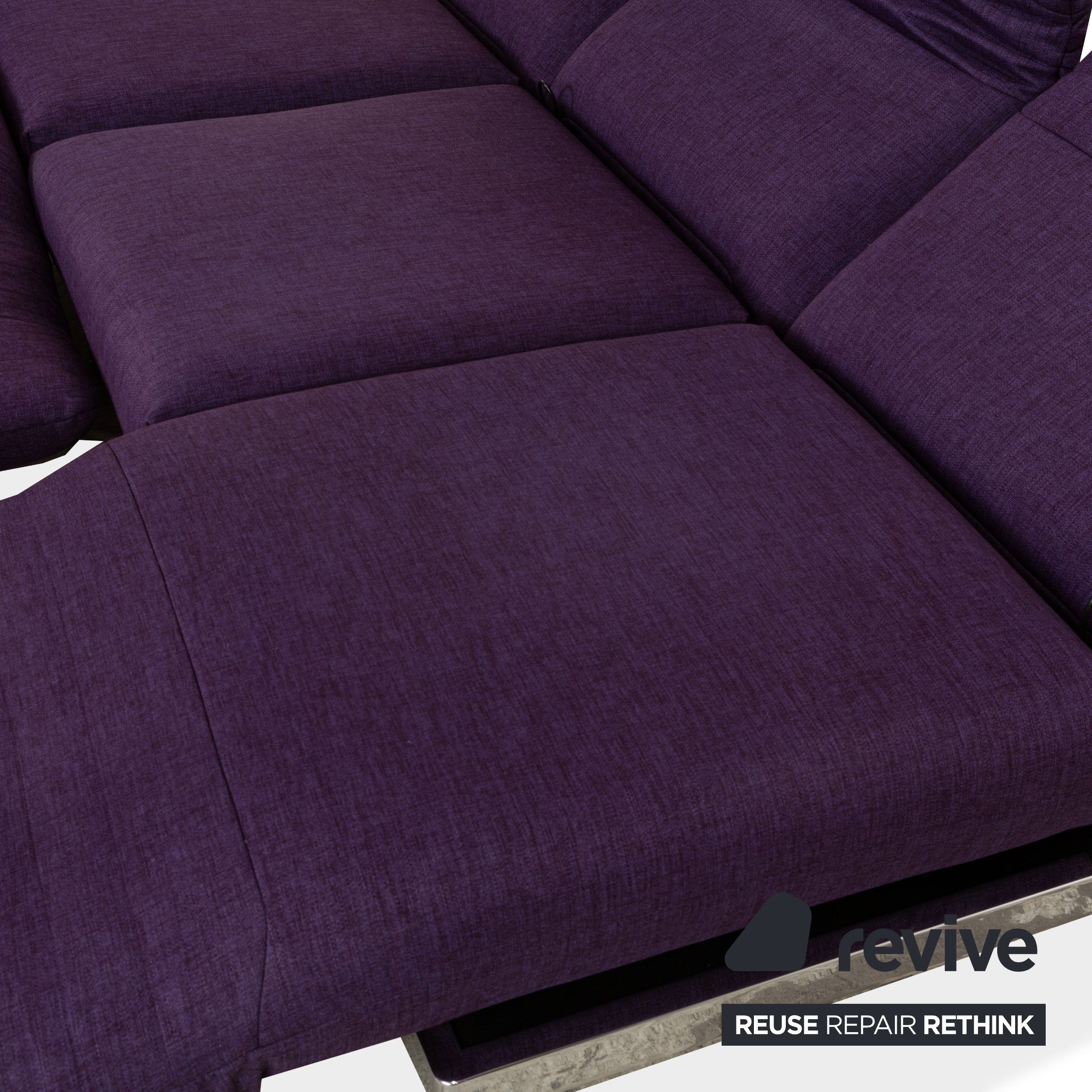 Canapé d'angle en tissu Rolf Benz Plura violet violet à fonction manuelle