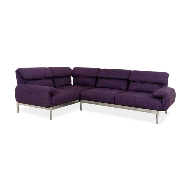 Rolf Benz Plura fabric corner sofa violet purple manual function sofa couch