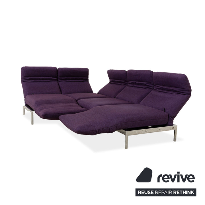 Rolf Benz Plura fabric corner sofa violet purple manual function sofa couch