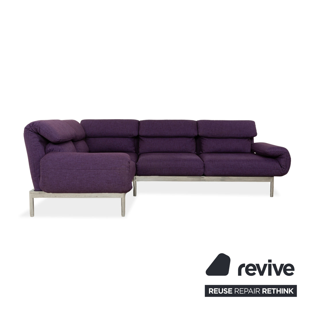 Rolf Benz Plura fabric corner sofa violet purple manual function sofa couch