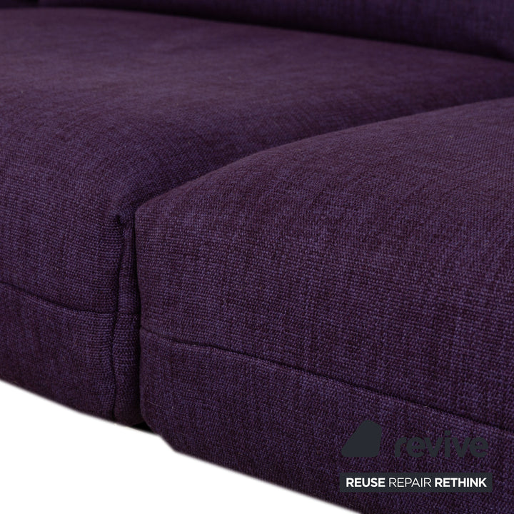 Rolf Benz Plura fabric corner sofa violet purple manual function sofa couch