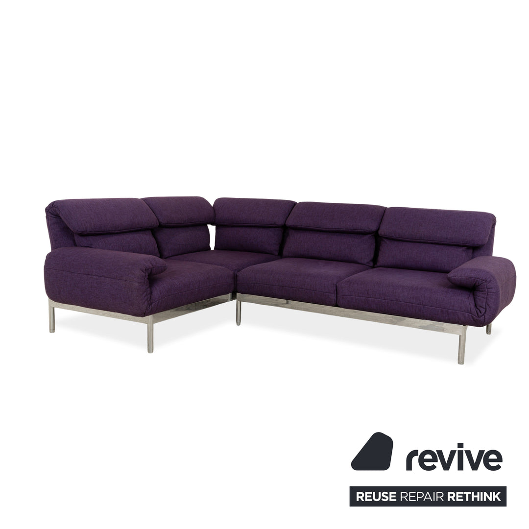 Rolf Benz Plura Stoff Ecksofa Violett lila manuelle Funktion Sofa Couch