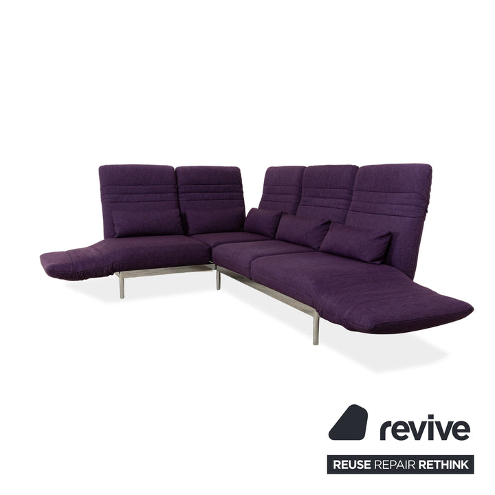 Rolf Benz Plura fabric corner sofa violet purple manual function sofa couch