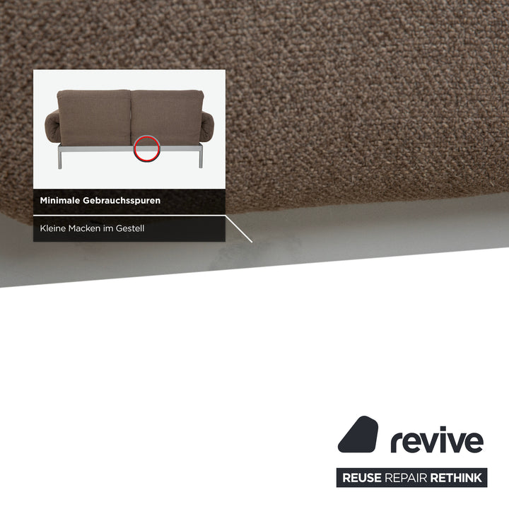 Canapé deux places Rolf Benz Plura en tissu gris à commande manuelle