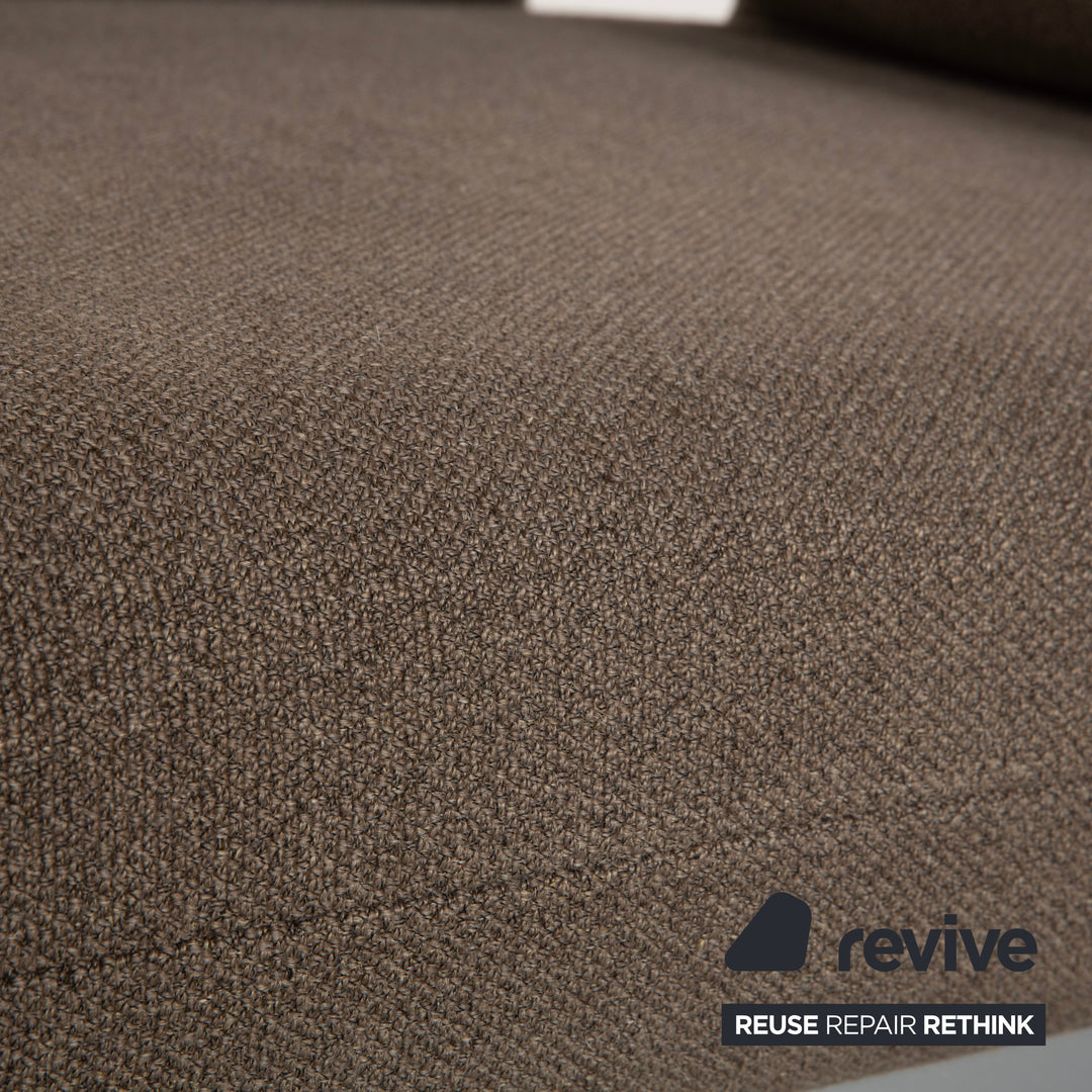 Canapé deux places Rolf Benz Plura en tissu gris à commande manuelle