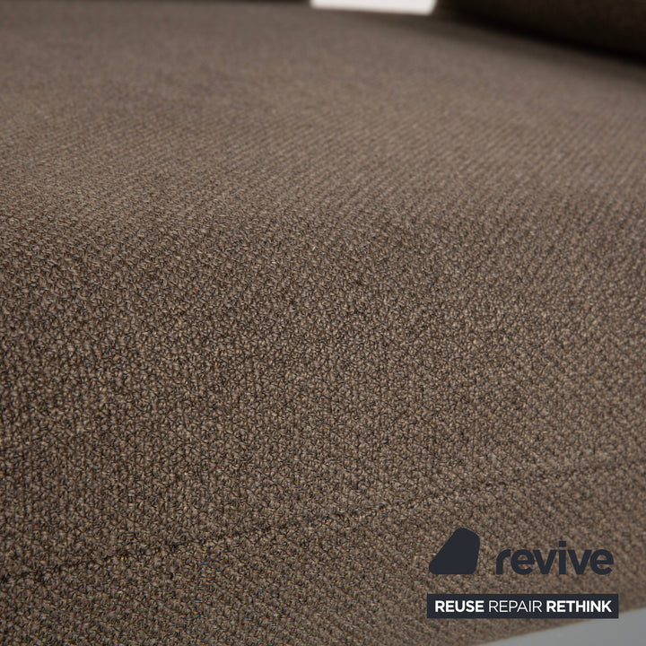 Canapé deux places Rolf Benz Plura en tissu gris à commande manuelle