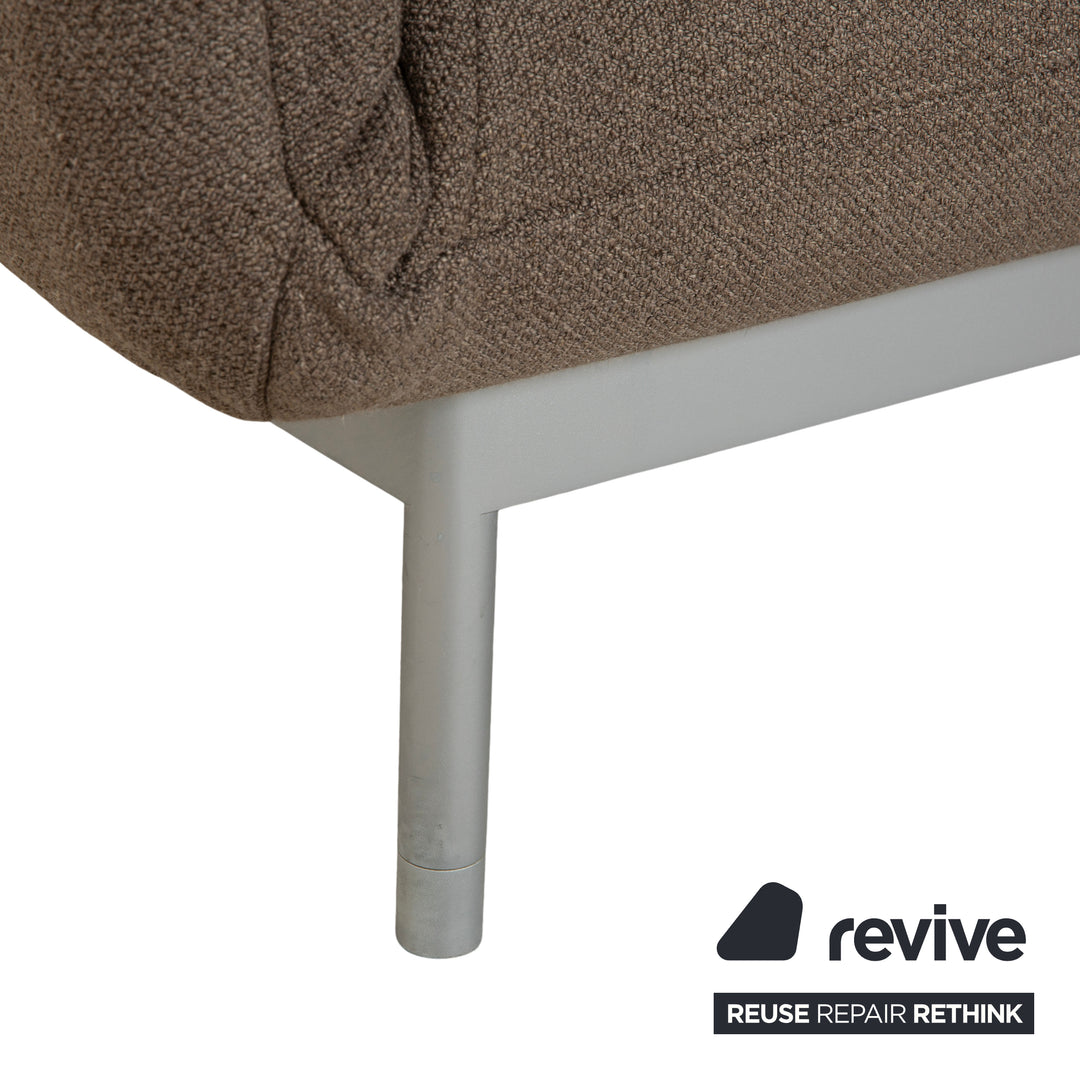 Canapé deux places Rolf Benz Plura en tissu gris à commande manuelle