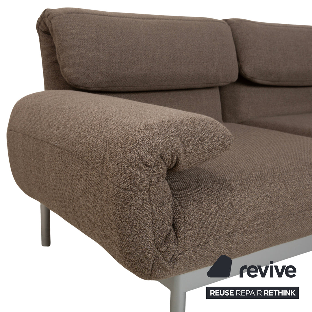 Canapé deux places Rolf Benz Plura en tissu gris à commande manuelle