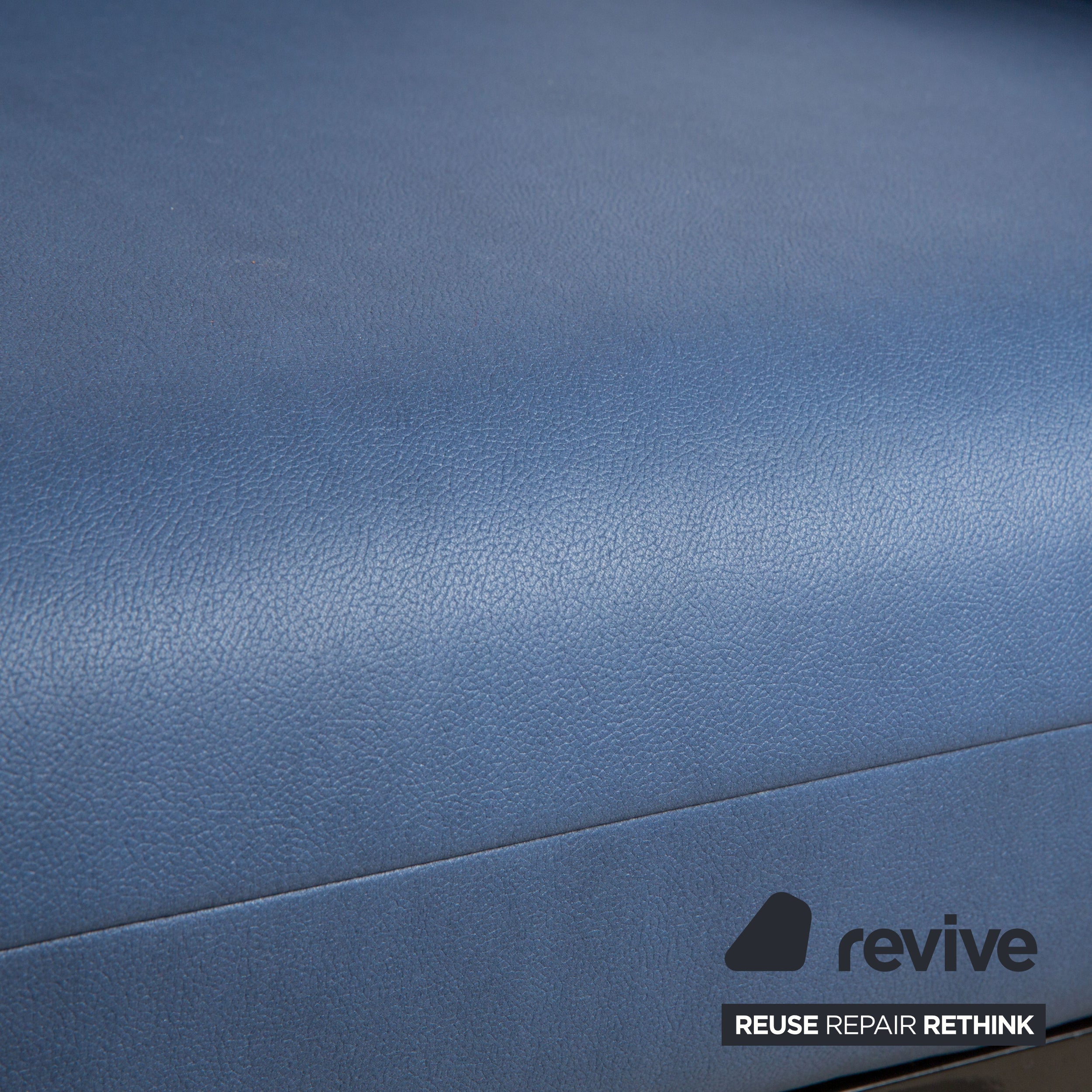 Rolf Benz Plura Zweisitzer Leder Sofa Blau manuelle Funktion Neubezug GAVIN 113