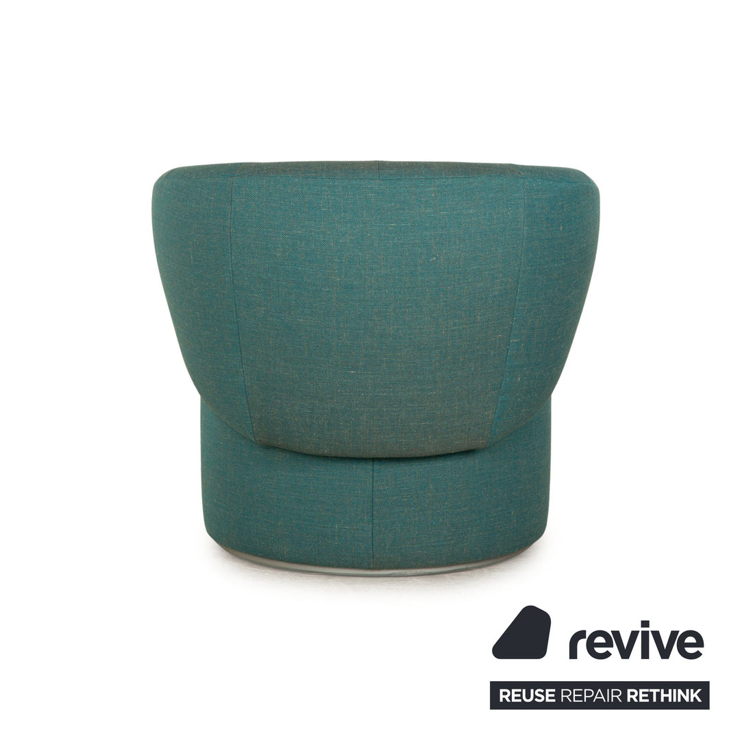 Rolf Benz RB 684 fabric armchair blue turquoise swivel function