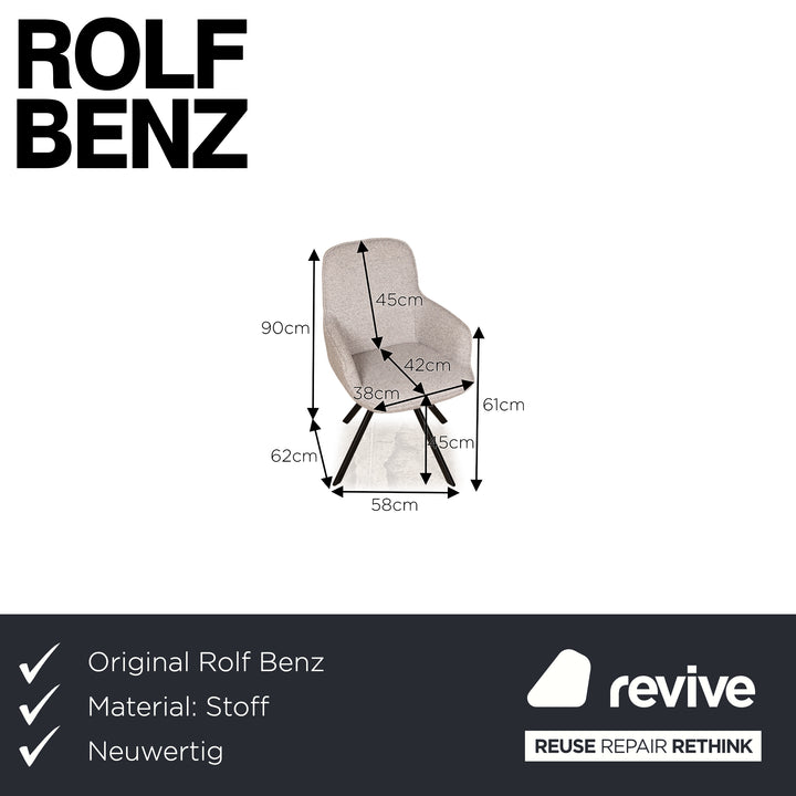 Rolf Benz SMO fabric chair grey manual swivel function