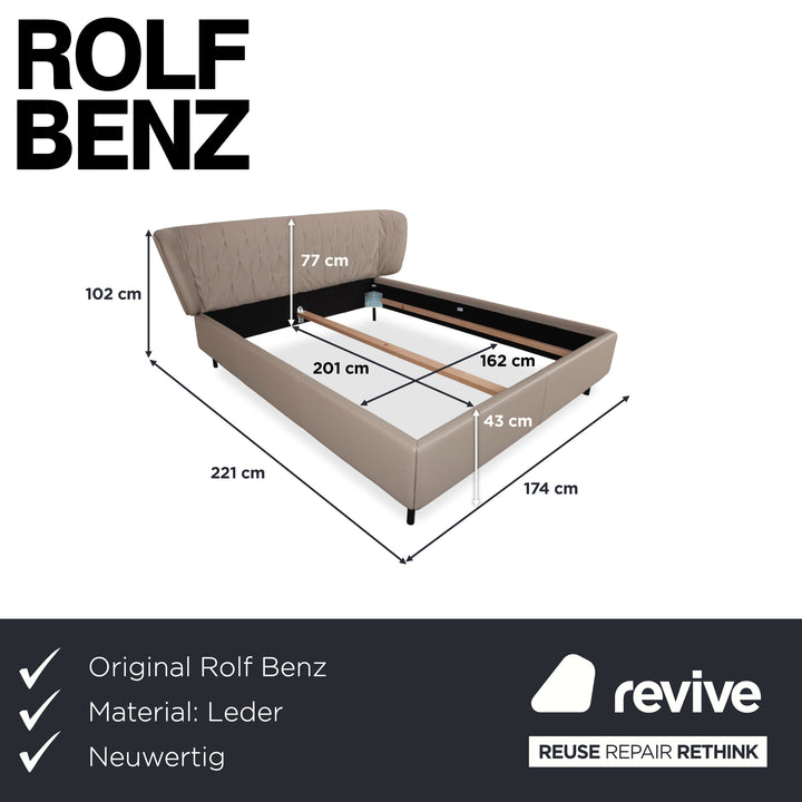 Rolf Benz Sono Leder Bett Beige Schlafzimmer