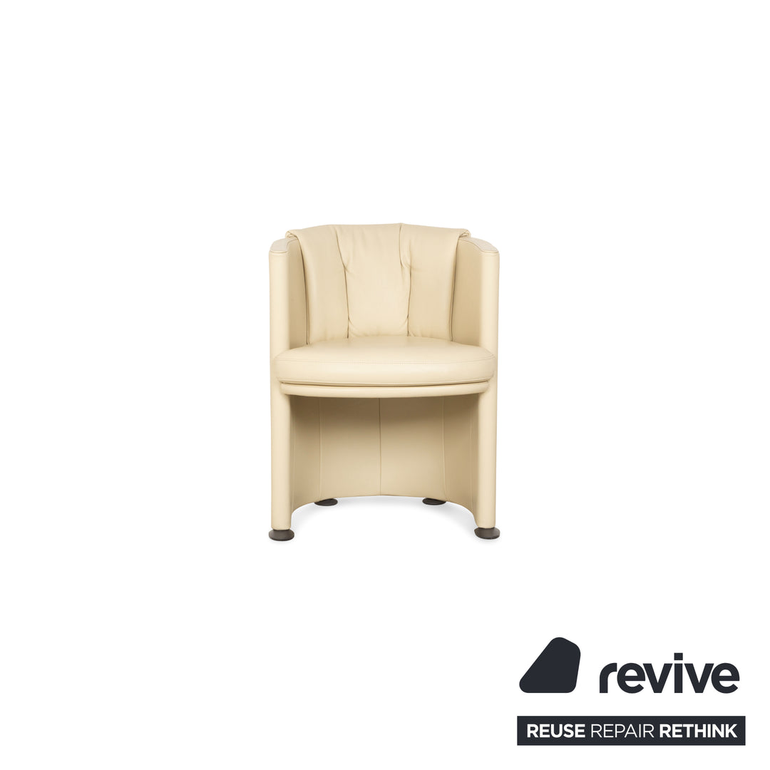 Rolf Benz ST-SE-7500 fauteuil en cuir crème écru