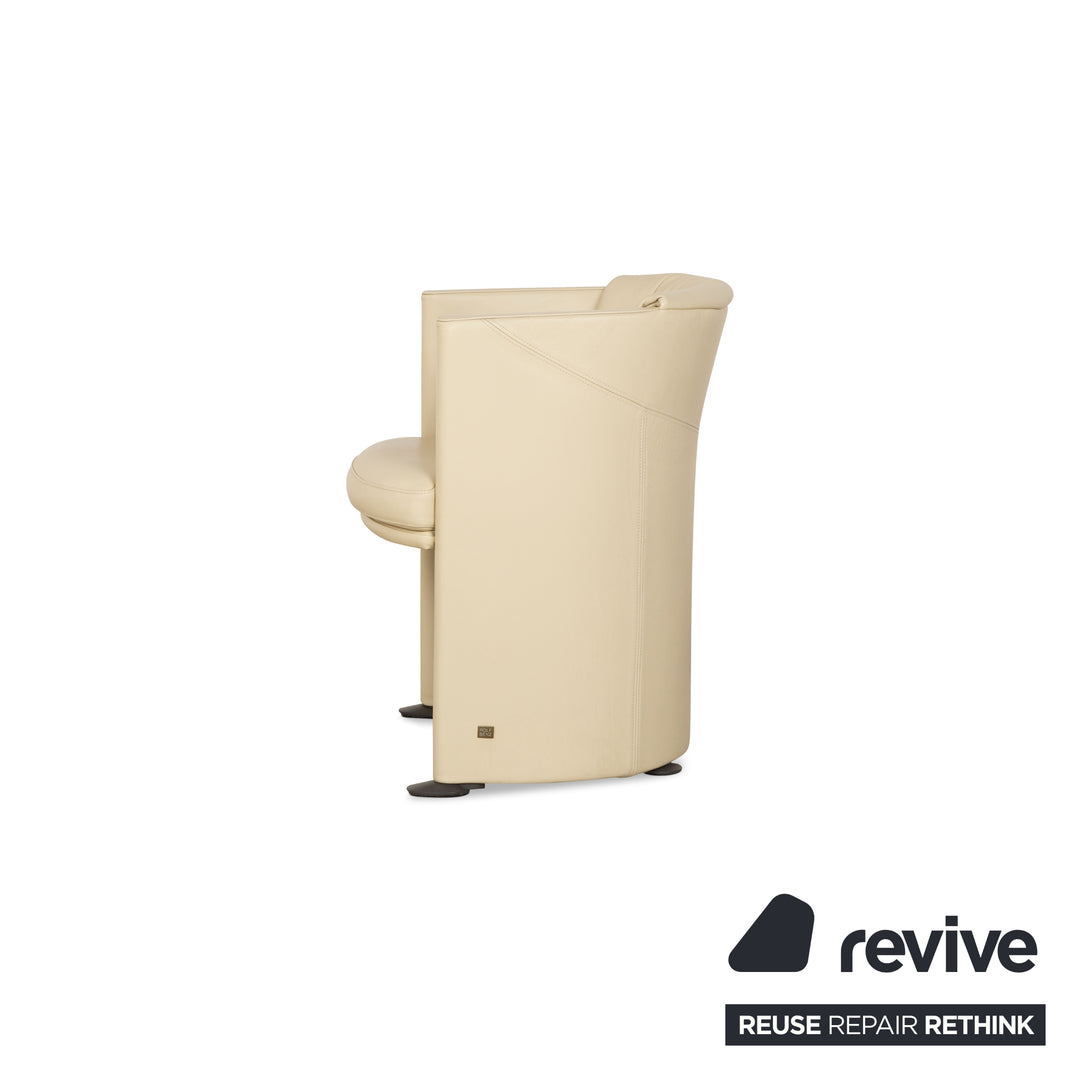 Rolf Benz ST-SE-7500 fauteuil en cuir crème écru