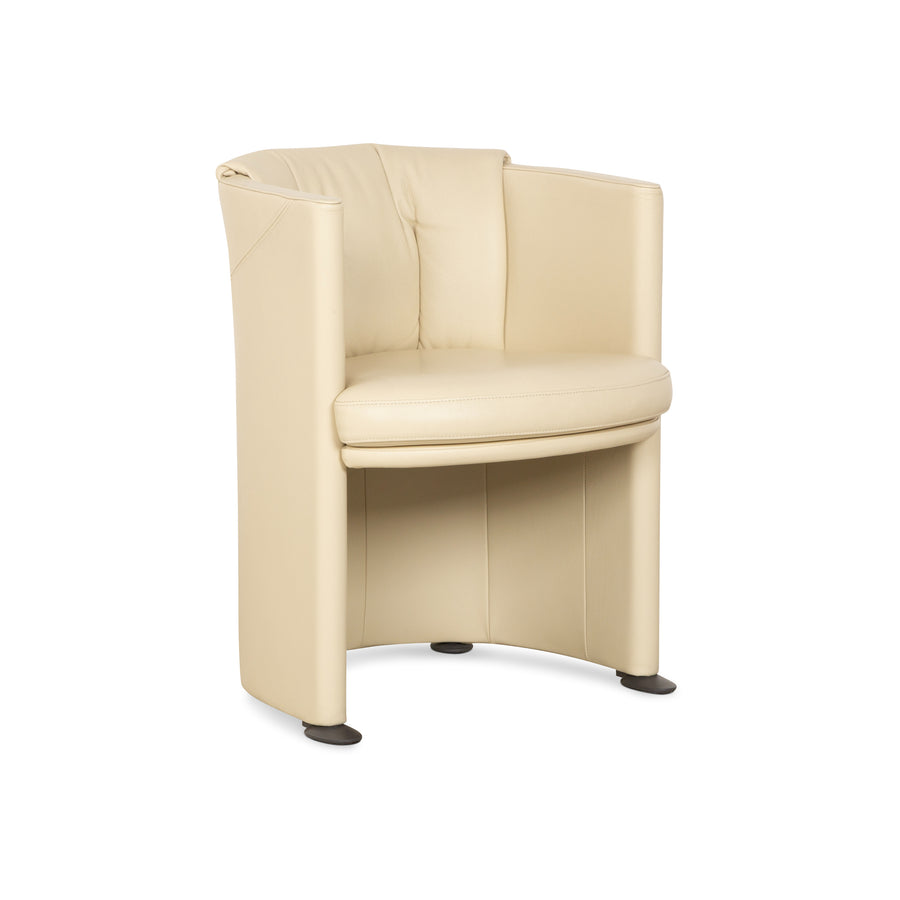 Rolf Benz ST-SE-7500 fauteuil en cuir crème écru