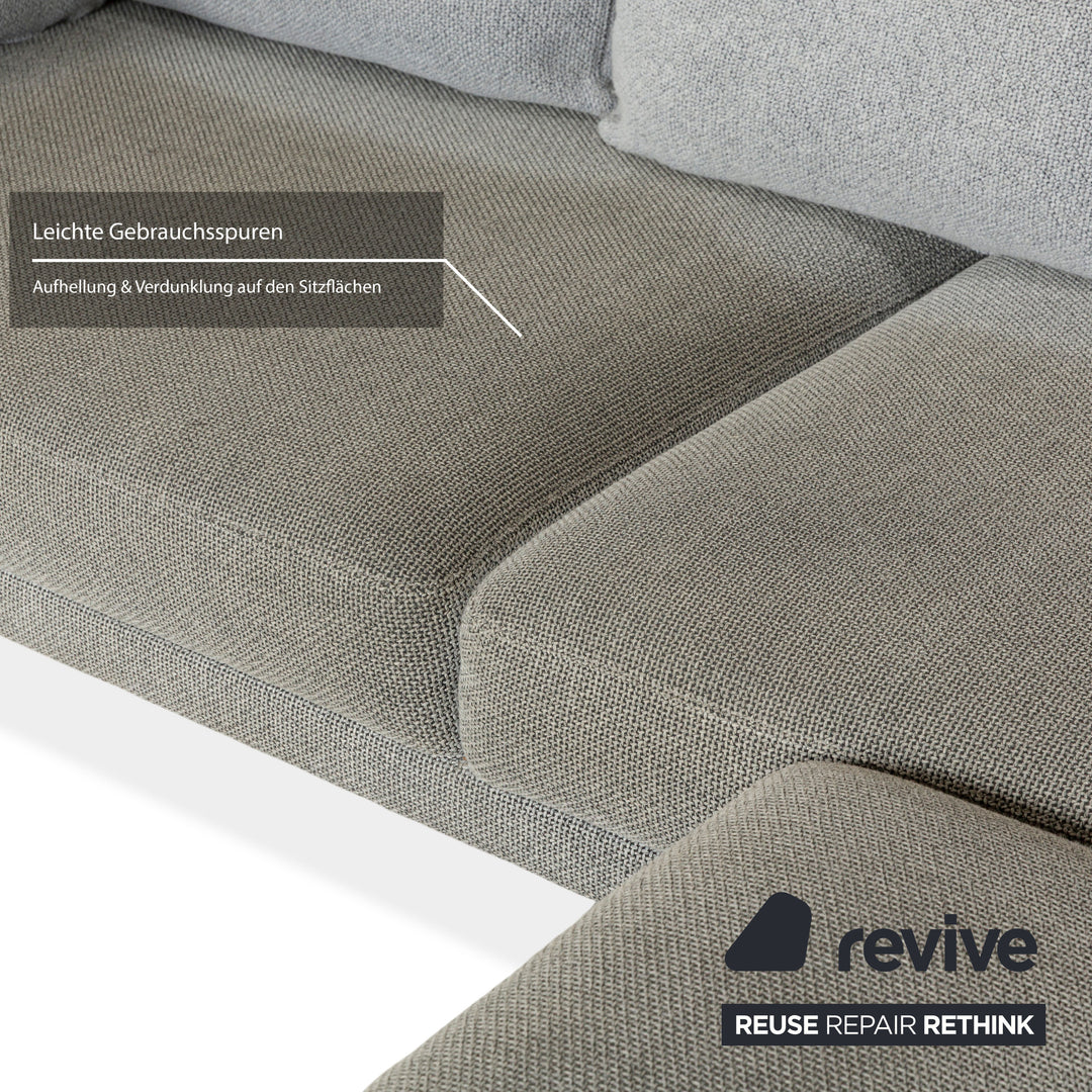 Canapé d'angle en tissu gris Rolf Benz