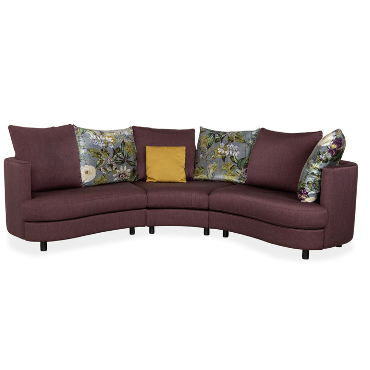 Rolf Benz Stoff Ecksofa Lila Gelb Sofa Couch Halbrund Modular