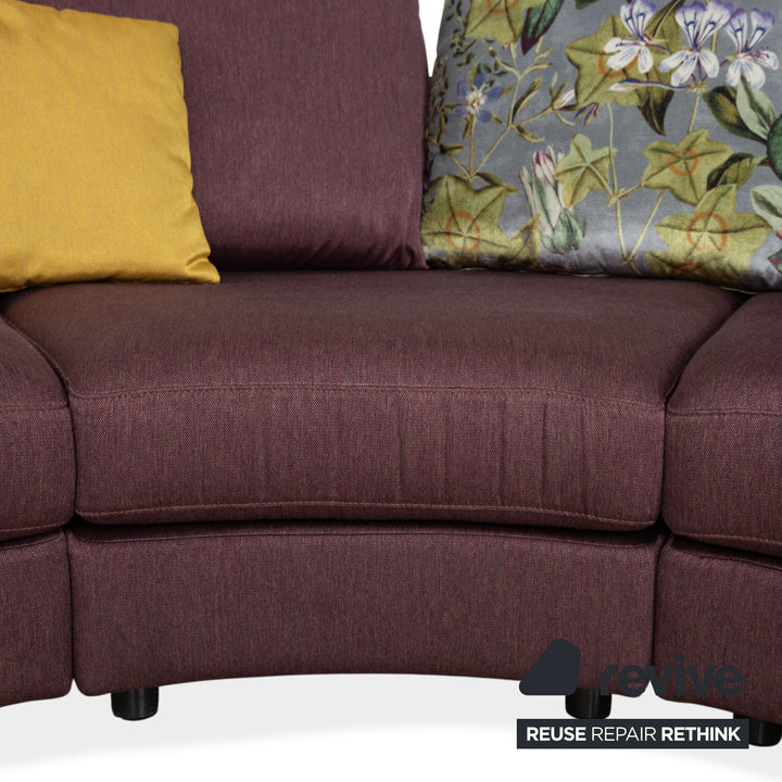 Rolf Benz Stoff Ecksofa Lila Gelb Sofa Couch Halbrund Modular