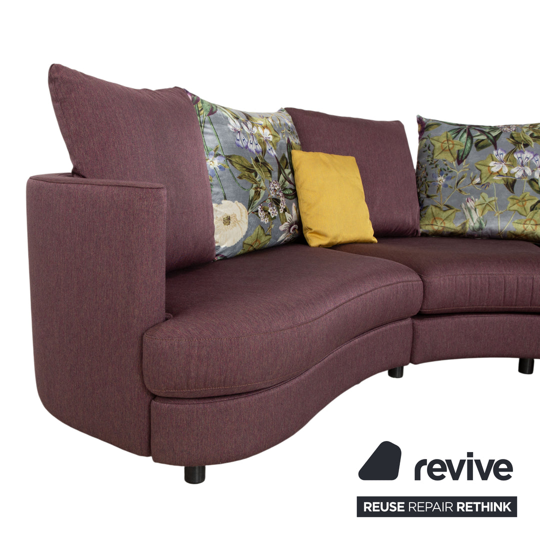 Rolf Benz Stoff Ecksofa Lila Gelb Sofa Couch Halbrund Modular