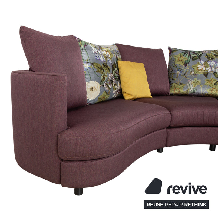 Rolf Benz Stoff Ecksofa Lila Gelb Sofa Couch Halbrund Modular