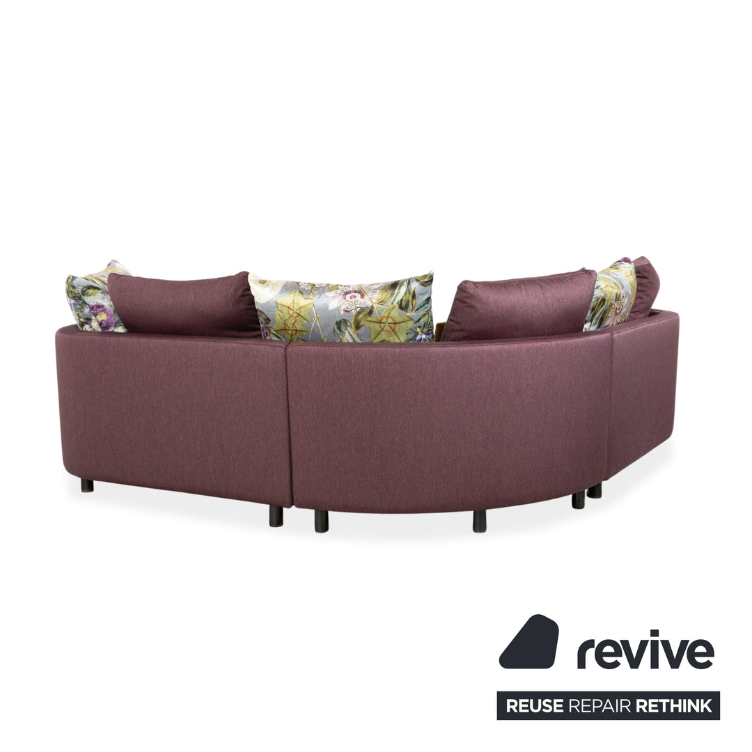 Rolf Benz Stoff Ecksofa Lila Gelb Sofa Couch Halbrund Modular
