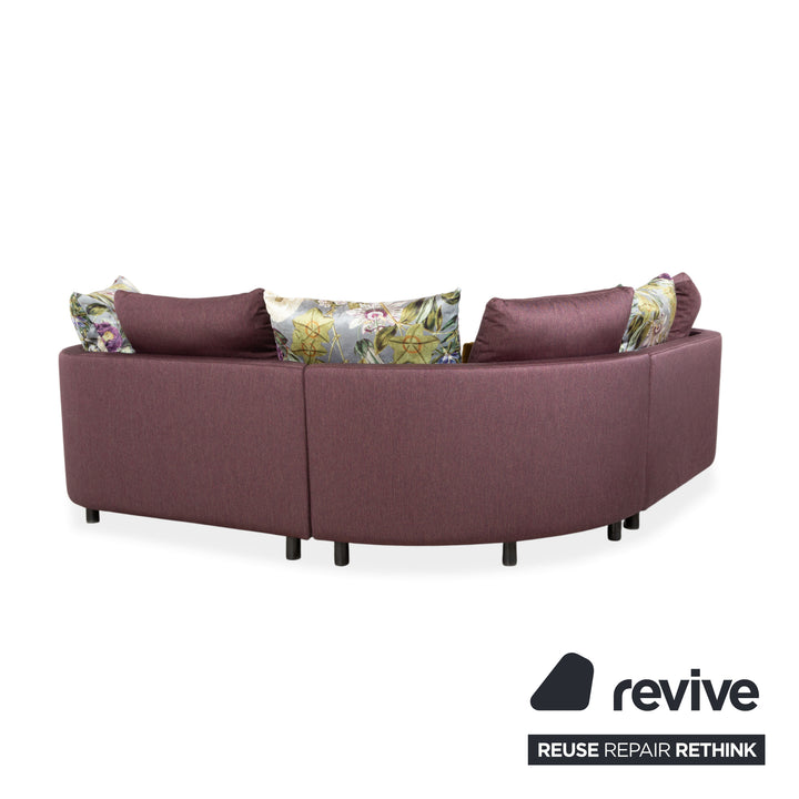 Rolf Benz Stoff Ecksofa Lila Gelb Sofa Couch Halbrund Modular