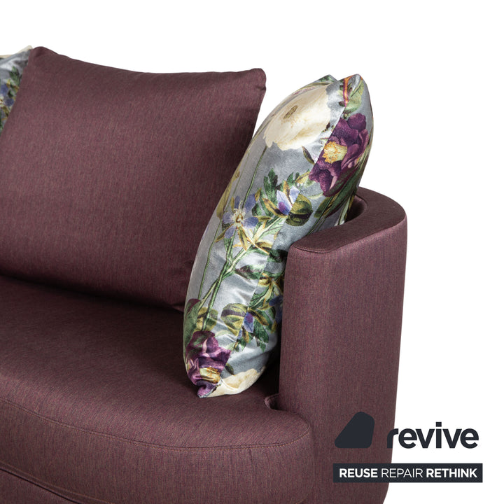 Rolf Benz Stoff Ecksofa Lila Gelb Sofa Couch Halbrund Modular