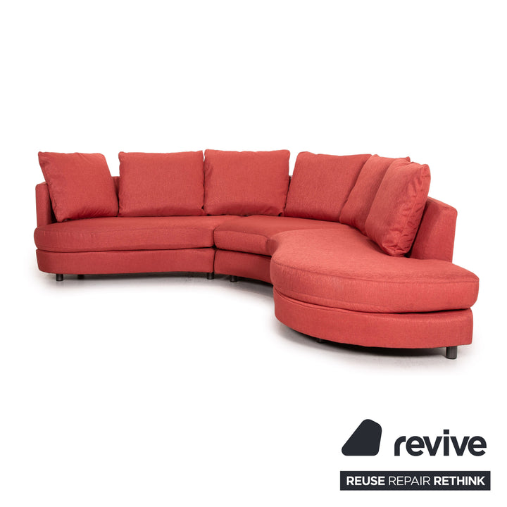 Rolf Benz fabric corner sofa red sofa couch