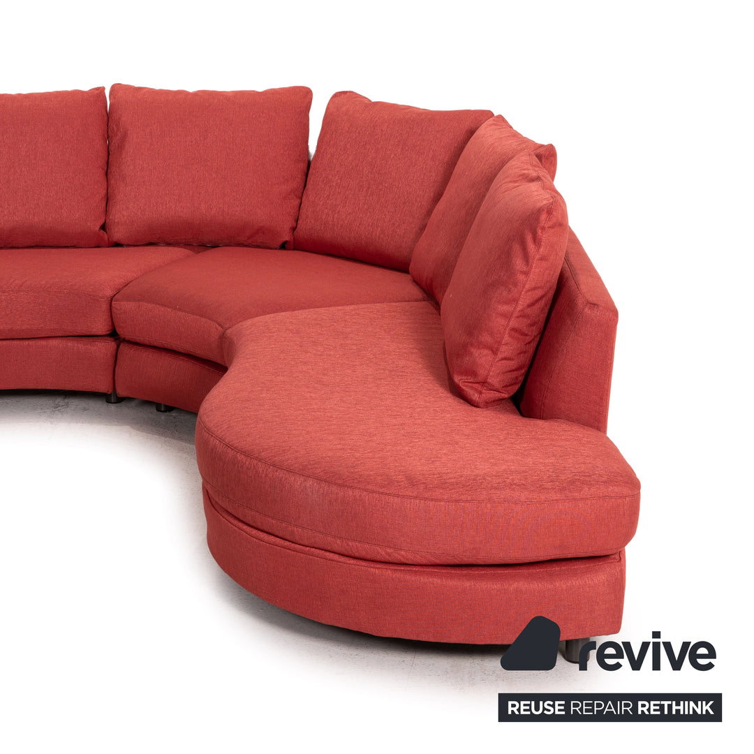 Rolf Benz fabric corner sofa red sofa couch