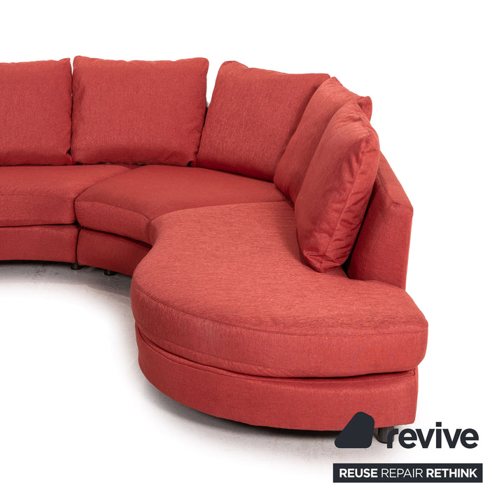 Rolf Benz fabric corner sofa red sofa couch