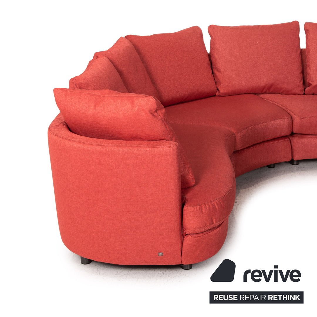 Rolf Benz fabric corner sofa red sofa couch