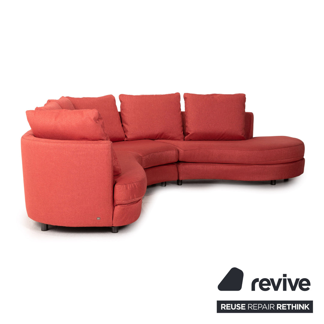 Rolf Benz fabric corner sofa red sofa couch