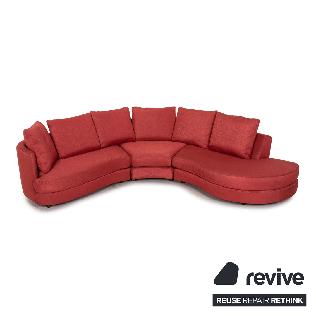Rolf Benz fabric corner sofa red sofa couch