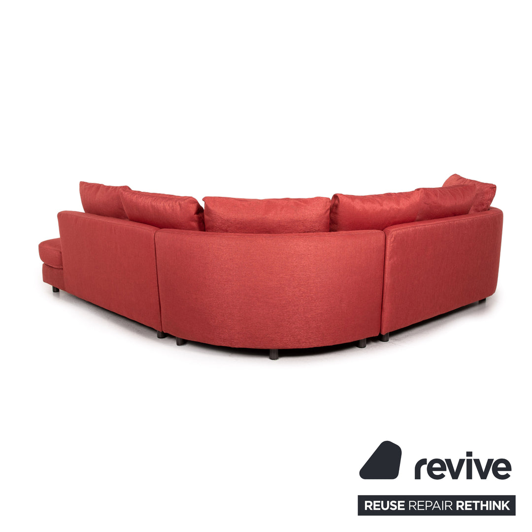 Rolf Benz fabric corner sofa red sofa couch