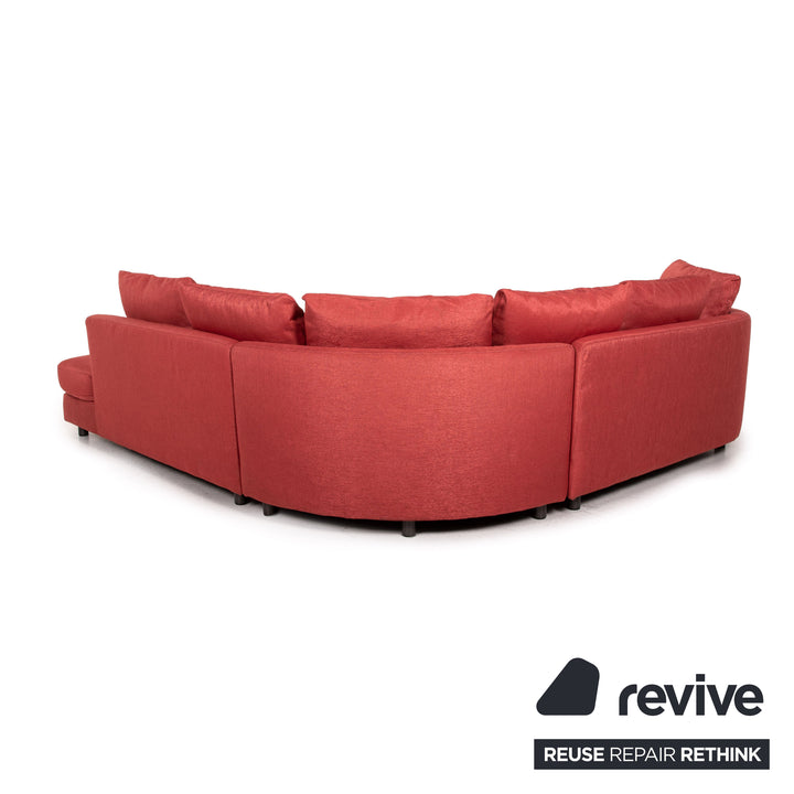 Rolf Benz fabric corner sofa red sofa couch