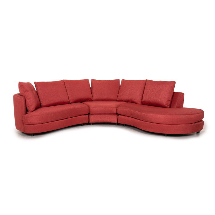 Rolf Benz fabric corner sofa red sofa couch