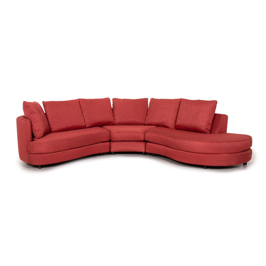 Rolf Benz fabric corner sofa red sofa couch