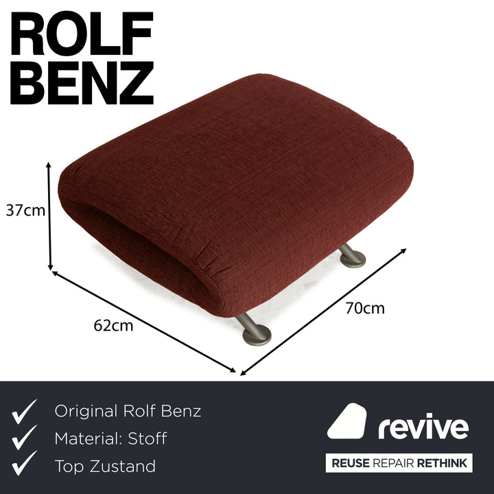 Rolf Benz Stoff Hocker Weinrot