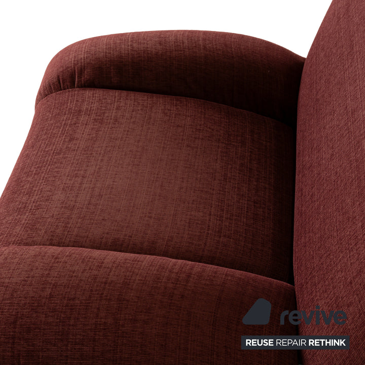 Rolf Benz fabric armchair set wine red stool