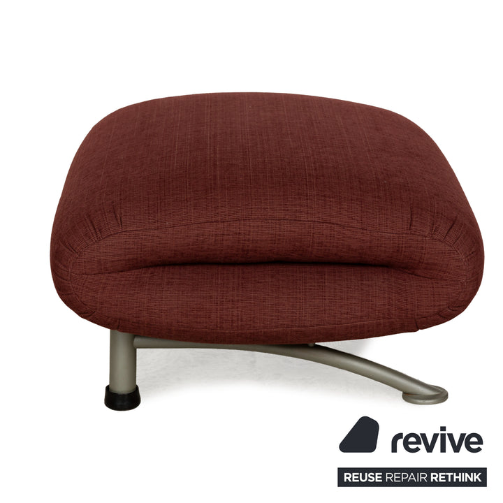 Rolf Benz fabric armchair set wine red stool