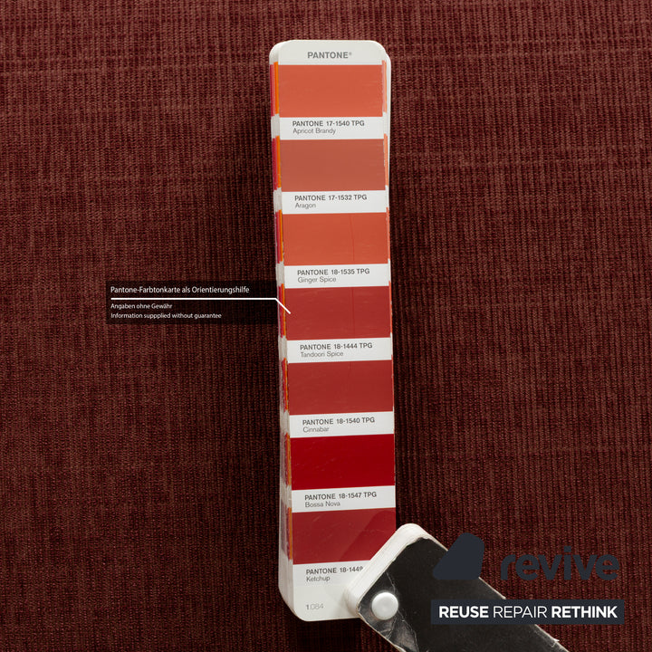 Rolf Benz fabric armchair set wine red stool