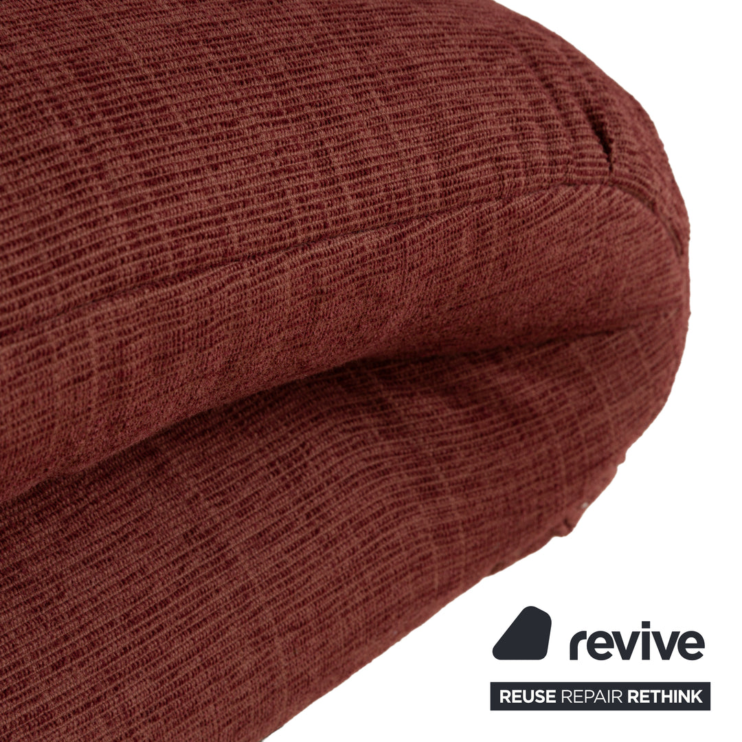 Rolf Benz fabric armchair set wine red stool