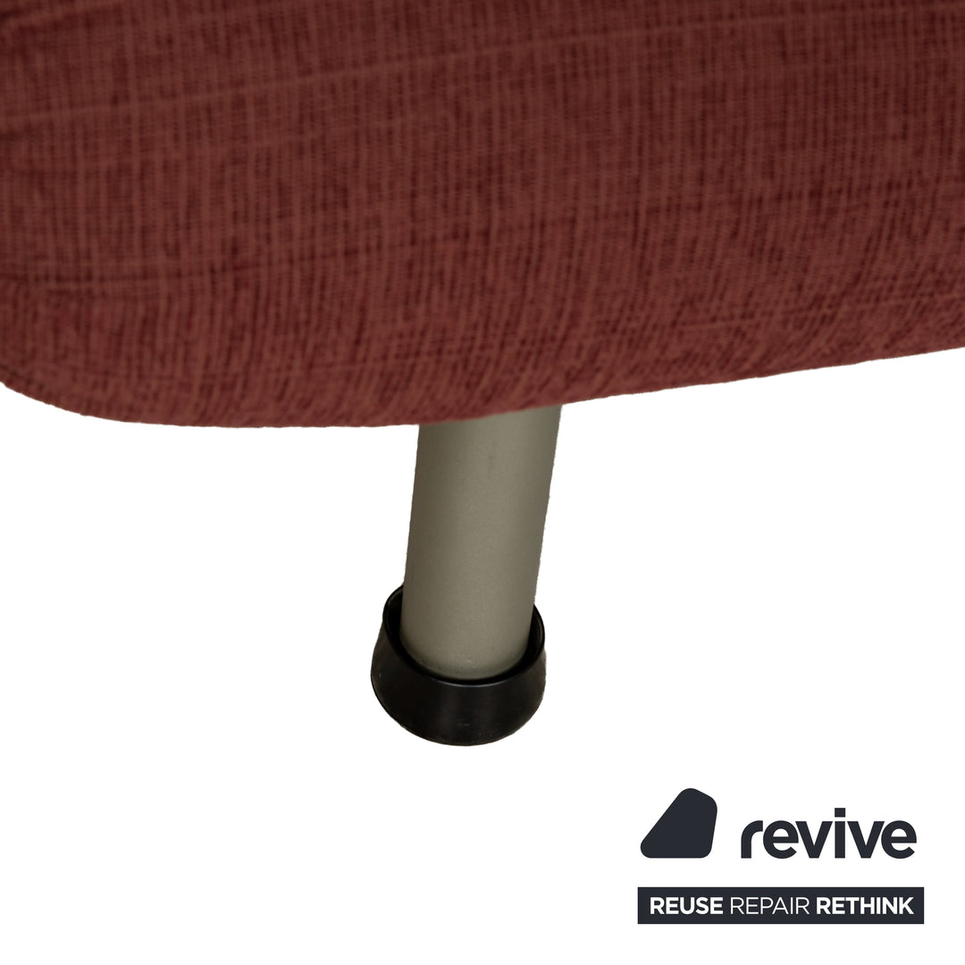 Rolf Benz fabric armchair set wine red stool