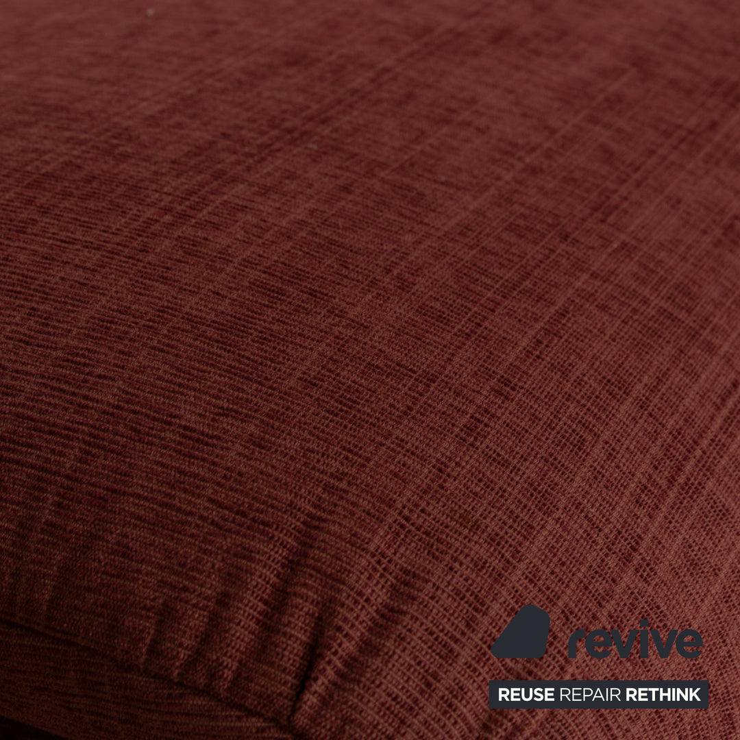 Rolf Benz fabric armchair set wine red stool