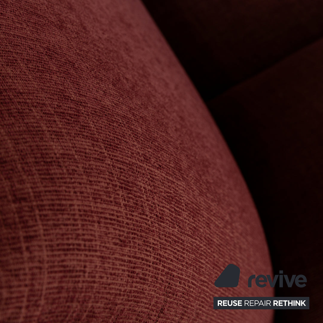 Rolf Benz fabric armchair set wine red stool