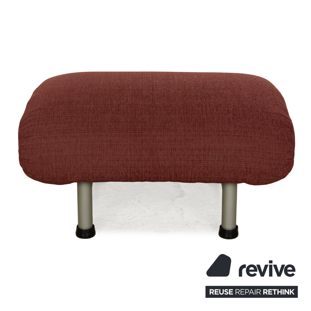 Rolf Benz fabric armchair set wine red stool
