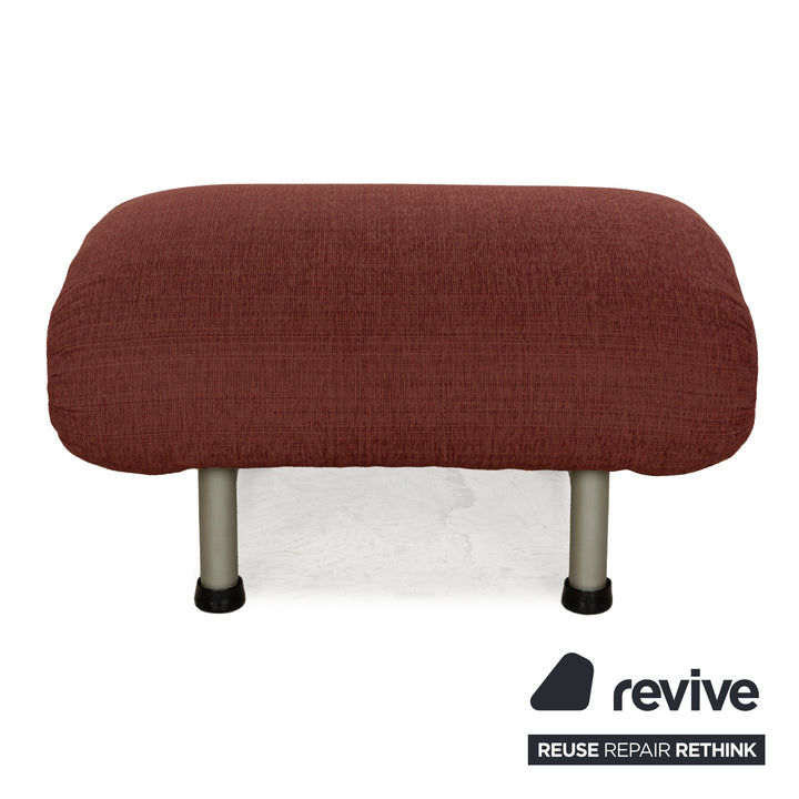 Rolf Benz fabric armchair set wine red stool