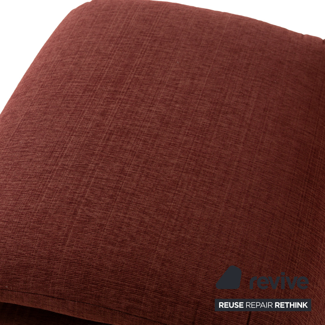 Rolf Benz fabric armchair set wine red stool