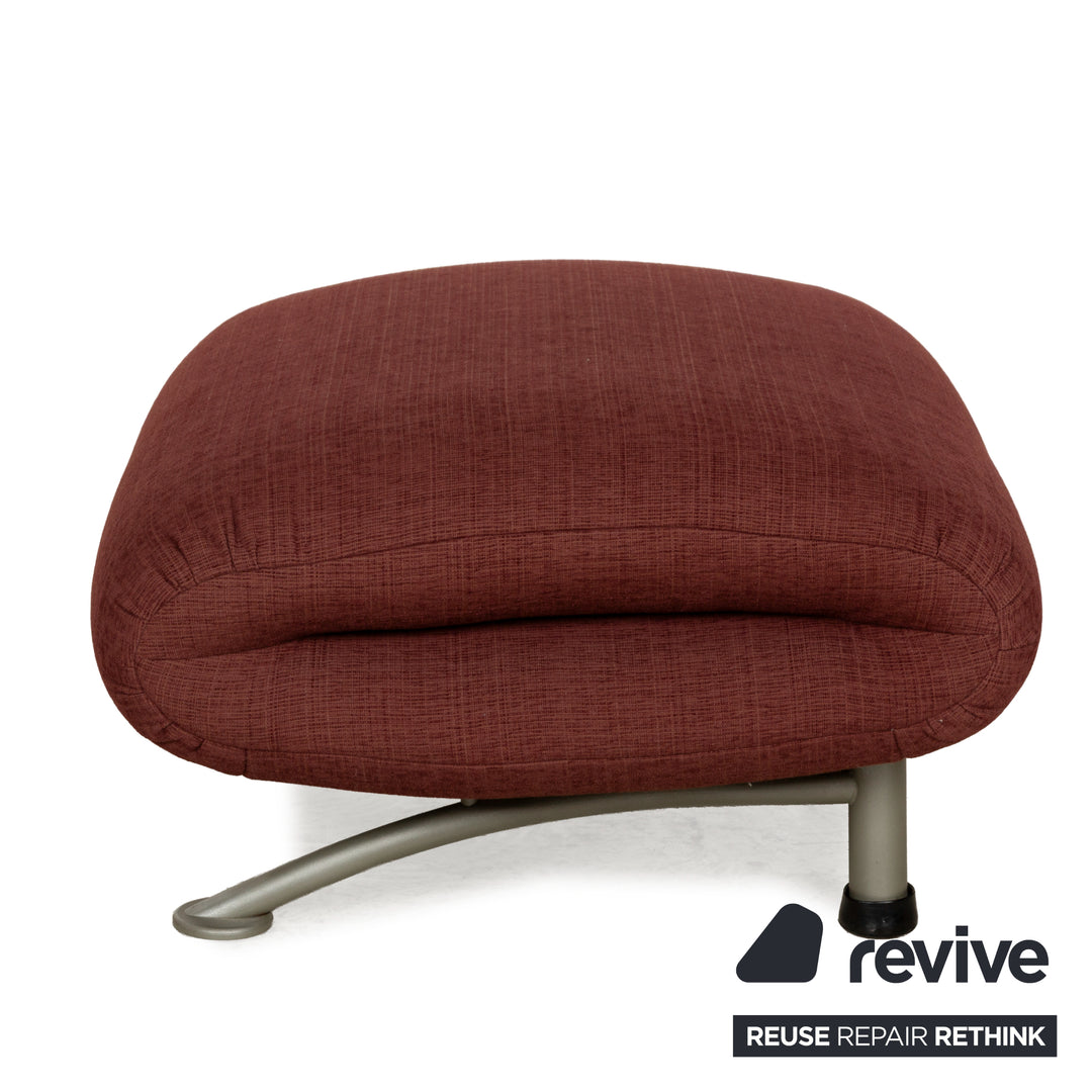 Rolf Benz fabric armchair set wine red stool